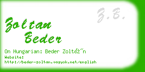 zoltan beder business card